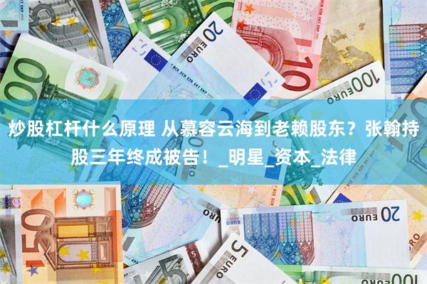炒股杠杆什么原理 从慕容云海到老赖股东？张翰持股三年终成被告！_明星_资本_法律