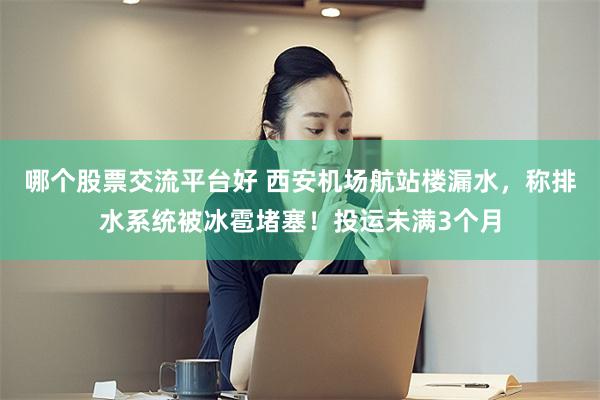 哪个股票交流平台好 西安机场航站楼漏水，称排水系统被冰雹堵塞！投运未满3个月