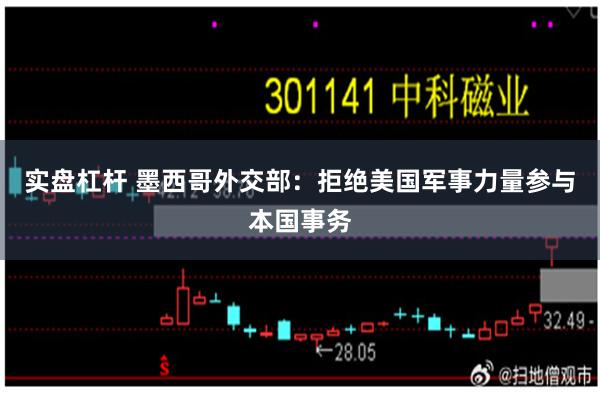 实盘杠杆 墨西哥外交部：拒绝美国军事力量参与本国事务
