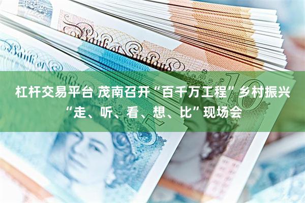 杠杆交易平台 茂南召开“百千万工程”乡村振兴“走、听、看、想、比”现场会