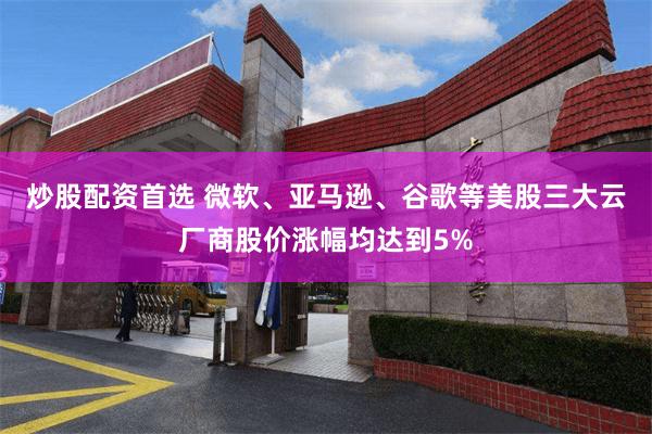 炒股配资首选 微软、亚马逊、谷歌等美股三大云厂商股价涨幅均达到5%
