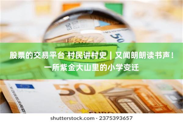 股票的交易平台 村民讲村史∣又闻朗朗读书声！一所紫金大山里的小学变迁