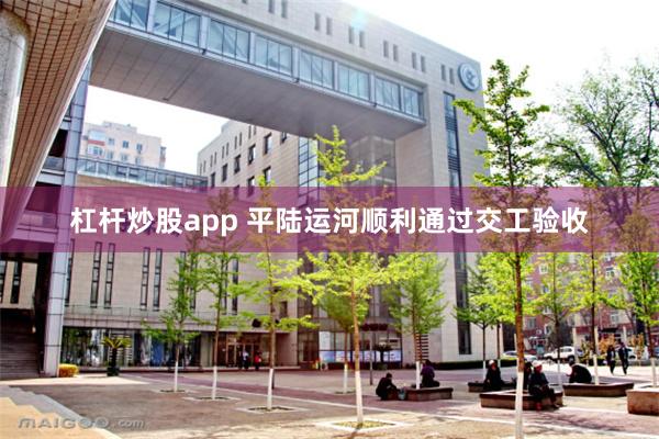 杠杆炒股app 平陆运河顺利通过交工验收