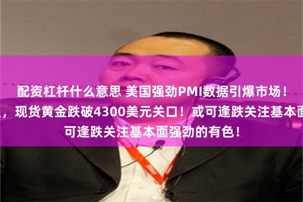 配资杠杆什么意思 美国强劲PMI数据引爆市场！加息预期升温，现货黄金跌破4300美元关口！或可逢跌关注基本面强劲的有色！