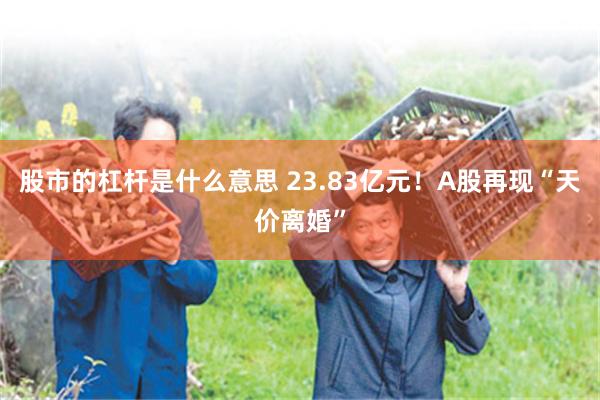 股市的杠杆是什么意思 23.83亿元！A股再现“天价离婚”